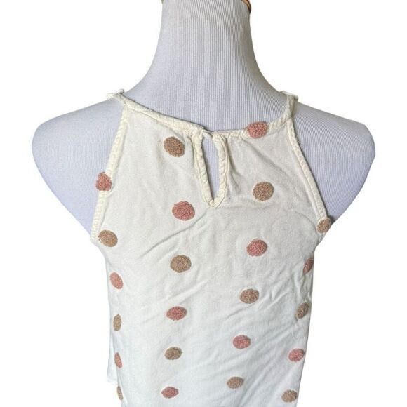 Womens Anthropologie Mine Oatmeal & Taupe Textured Polka-Dot Tank Top - Sz S - Picture 3 of 3